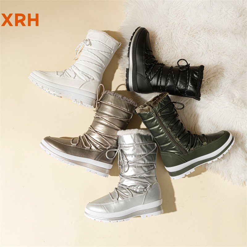 Wholesales Oem Custom Lace Up Hiking Boots Women Shoes Green Women Winter Snow Boots For Women