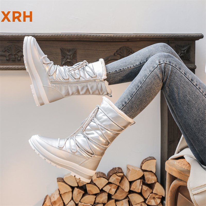 Wholesales Oem Custom Lace Up Hiking Boots Women Shoes Green Women Winter Snow Boots For Women