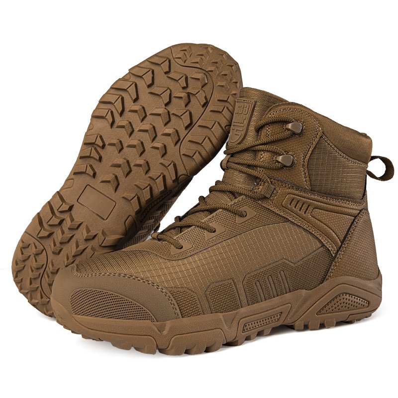 Men's Tactical Boots Lace-Up Desert Waterproof Work Sports Climbing Outdoor Hiking Shoes Rubber Outsole Material Summer