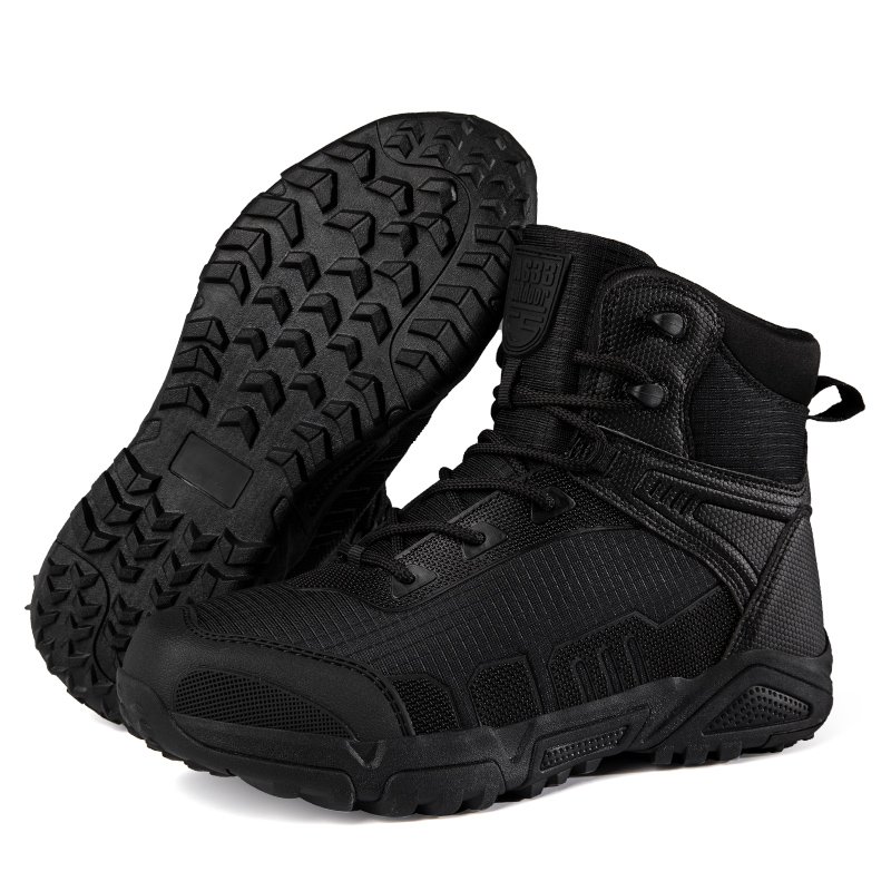 Men's Tactical Boots Lace-Up Desert Waterproof Work Sports Climbing Outdoor Hiking Shoes Rubber Outsole Material Summer