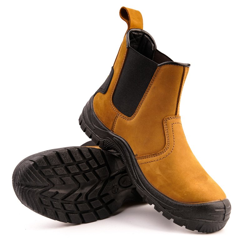 Unisex Chelsea Leather steel toe waterproof mens Industrial shoes work safety boots