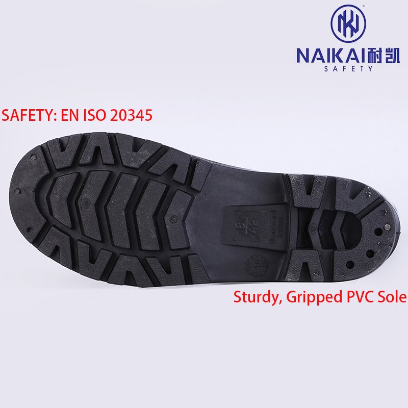 Wholesale Stock Agriculture Work Pvc Rain Boots For Men Waterproof Safety Boots Ce Black Steel Toe Rain Boots