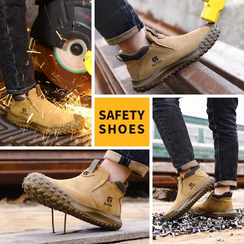GUYISA Factory direct selling safety boots anti -hot steel toe safety working boots