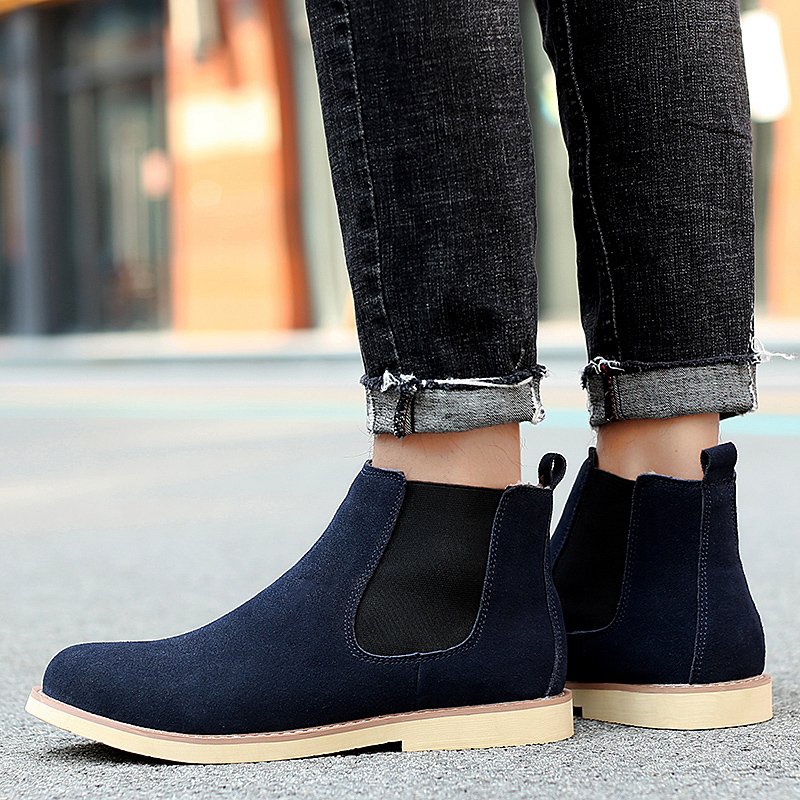 New Arrival Luxury Factory delivery suede boots Handmade new fashion Winter Chelsea leather shoes boot for men