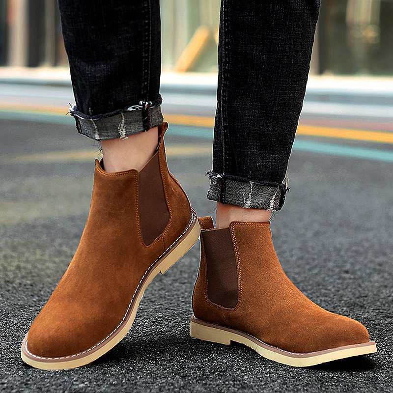 New Arrival Luxury Factory delivery suede boots Handmade new fashion Winter Chelsea leather shoes boot for men
