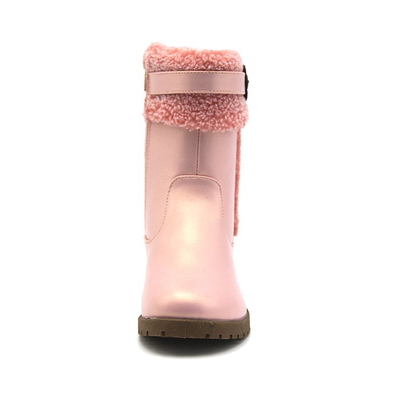 Hot sale cheap children pink fancy winter warm boots for kids girls
