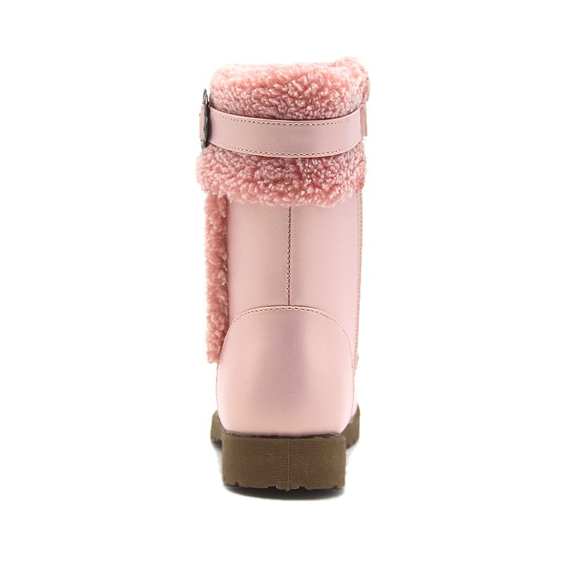 Hot sale cheap children pink fancy winter warm boots for kids girls