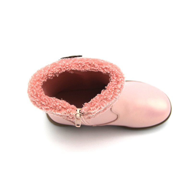 Hot sale cheap children pink fancy winter warm boots for kids girls