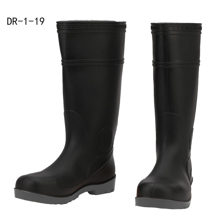 Anti-slip PVC Safety Boots Rain Boots Gumboots Black Adult Unisex Winter Boots With Steel Toe High Quality Plastic Pvc For Men