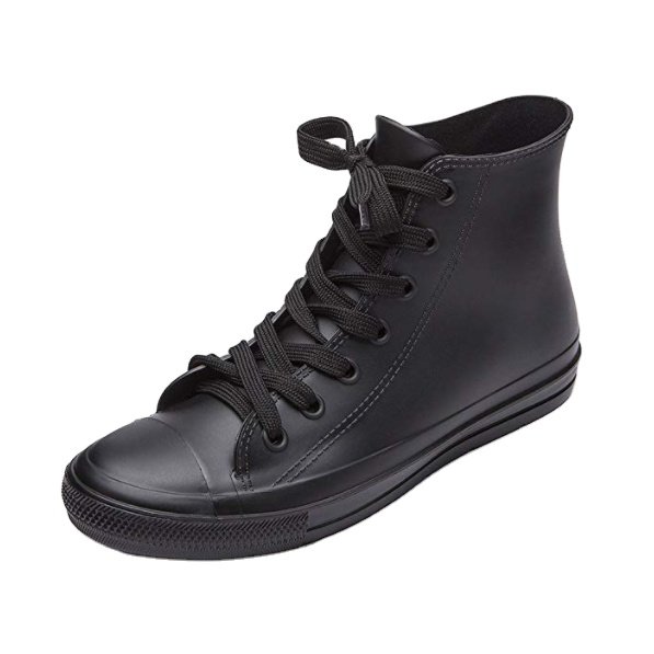 100% waterproof black lace up ankle boots pvc transparent ankle rain boots for kids