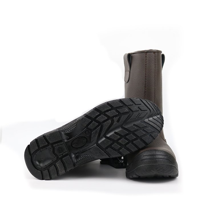 High Safety Boots Cow Leather Safety Toe Anti Smash Styles Seam-sealed Waterproof Construction PU Injection Safety Shoes