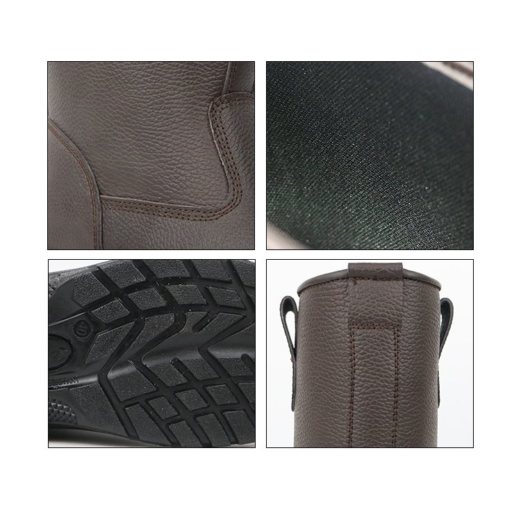 High Safety Boots Cow Leather Safety Toe Anti Smash Styles Seam-sealed Waterproof Construction PU Injection Safety Shoes