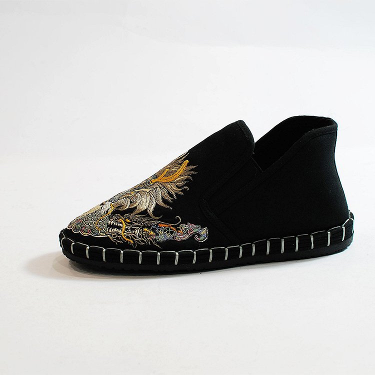 High Quality Embroidery Plus Cashmere Winter Black Boots Warm Winter Boots