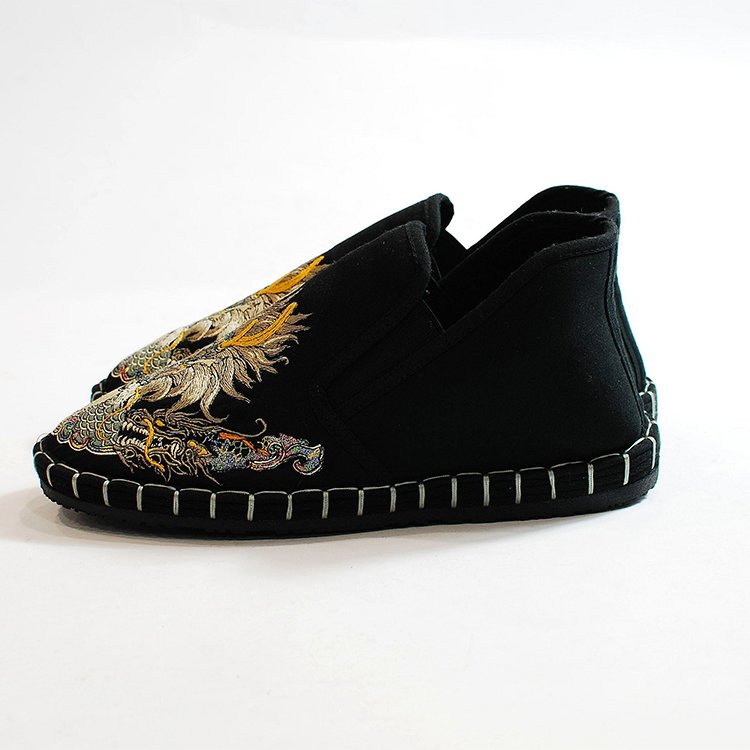 High Quality Embroidery Plus Cashmere Winter Black Boots Warm Winter Boots