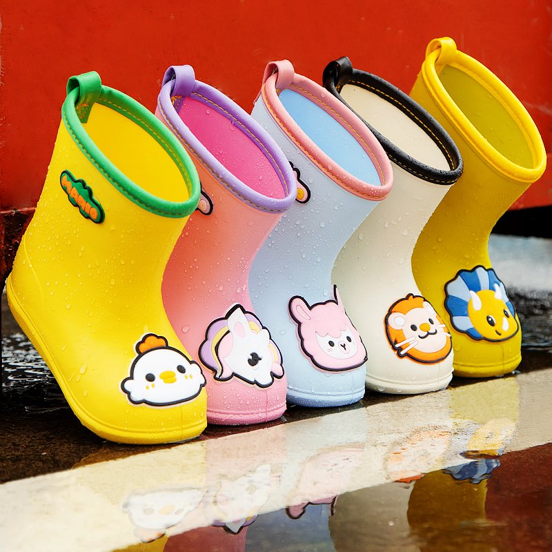 Rain Boot Kids Children Rain Boots Baby Boy Girl EVA Non-slip Outdoor Cartoon Rainboots Kids Waterproof Shoes