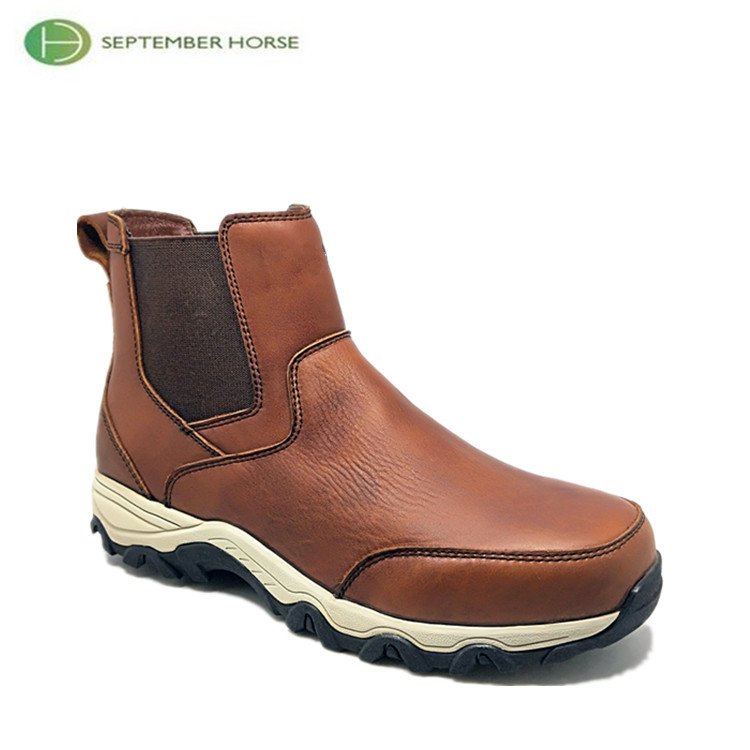 High Quality Brown Genuine Leather Customized Work Boots
