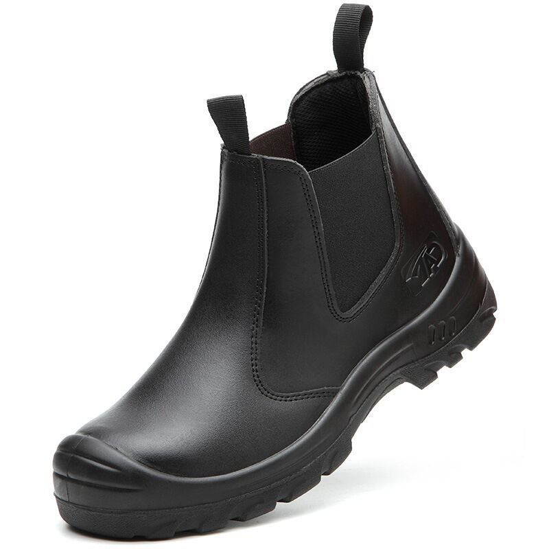 Wholesale High Quality Steel Toe Anti-smashing Indestructible Cowhide Safety Shoes Water-proof Work Boots For Men