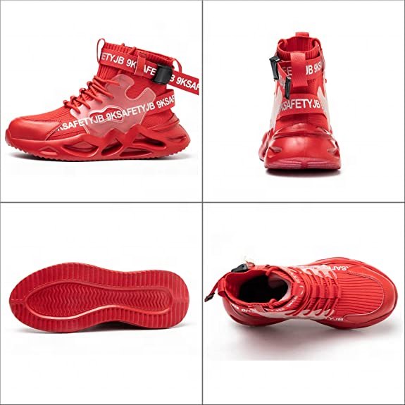 WEJUMP Lightweight Safety Shoes Comfortable Puncture Proof Slip On Indestructible Work Safety Shoes