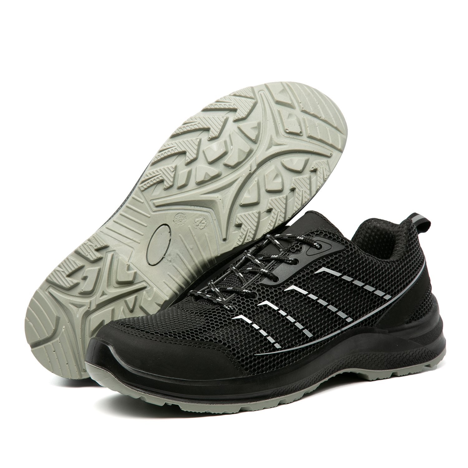 breathable mesh fashion sneakers men's customized safety boots steel caps lace up