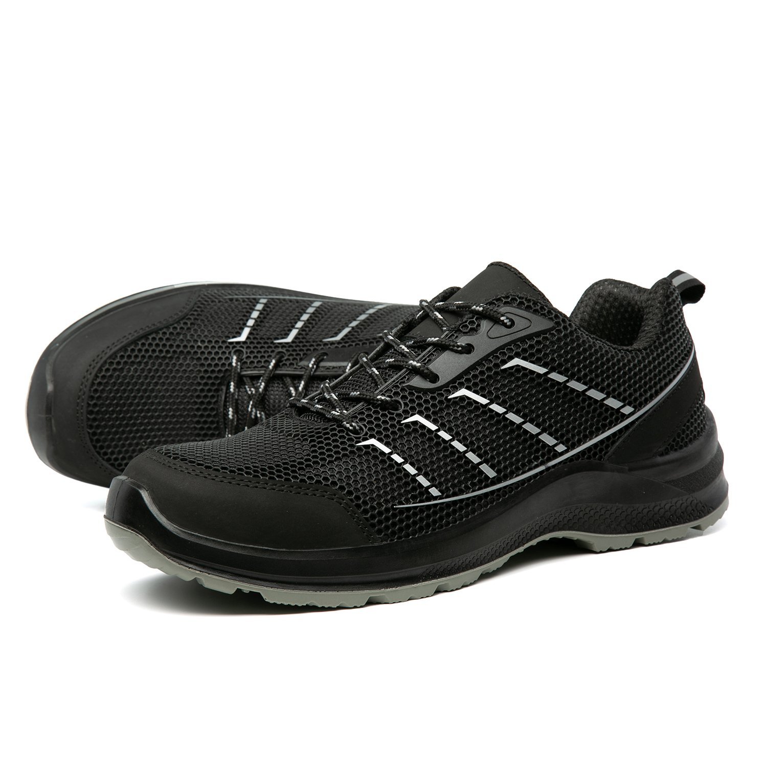 breathable mesh fashion sneakers men's customized safety boots steel caps lace up