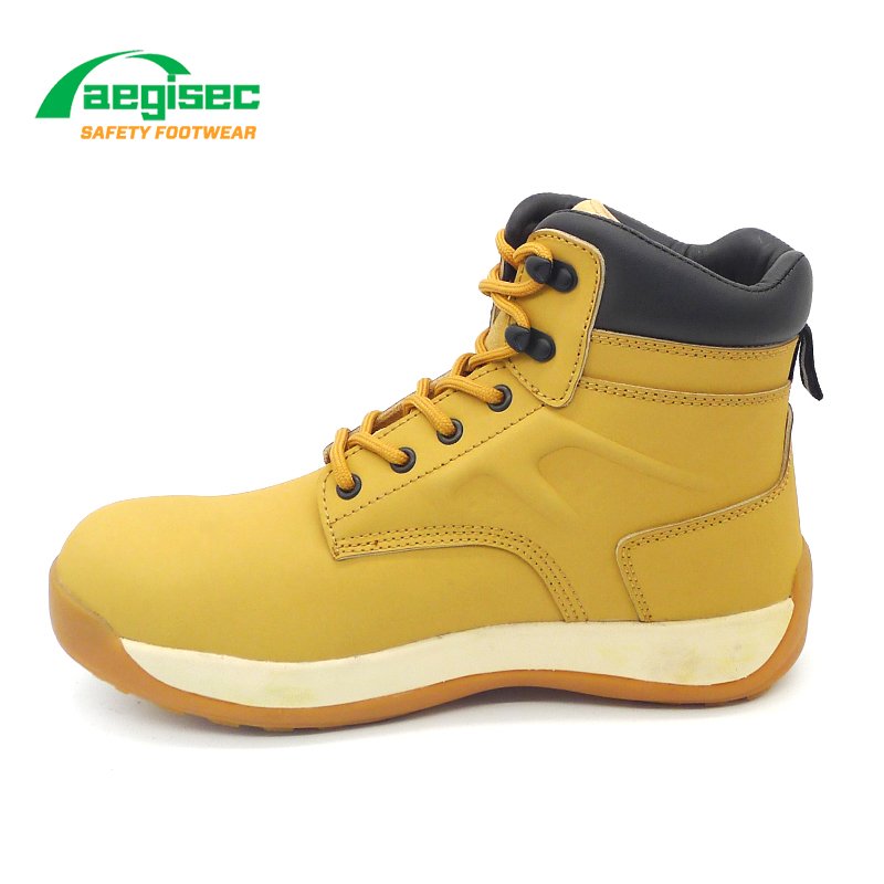 AEGISEC brand safety shoes steel toe cap nubuck leather slip oil resistant rubber sole industrial work safety boots