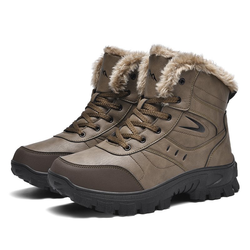 2024 New Popular Water Resistant Mens Shearling Shoes Large Size Sheepskin GirlS Snow Winter Boots Walking Cotton Shoes