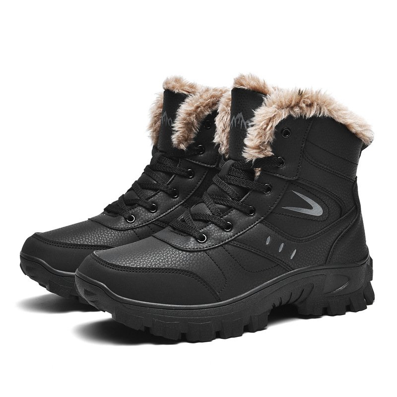 2024 New Popular Water Resistant Mens Shearling Shoes Large Size Sheepskin GirlS Snow Winter Boots Walking Cotton Shoes