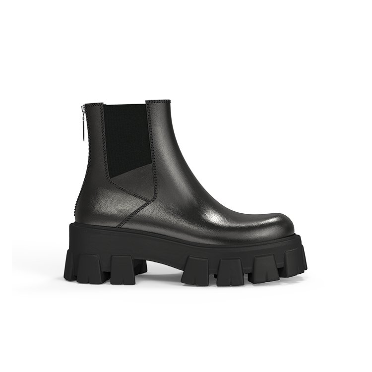 Winter chelsea boots motorcycle style back zipper chunky platform boots women's winter boots