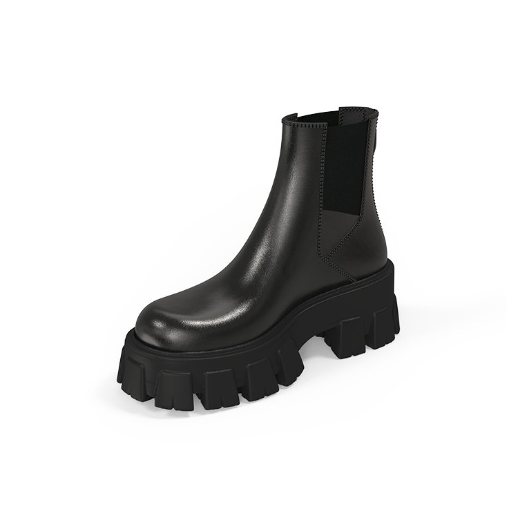 Winter chelsea boots motorcycle style back zipper chunky platform boots women's winter boots