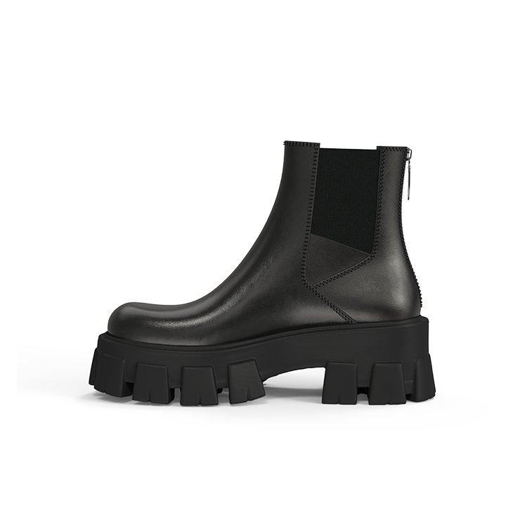 Winter chelsea boots motorcycle style back zipper chunky platform boots women's winter boots