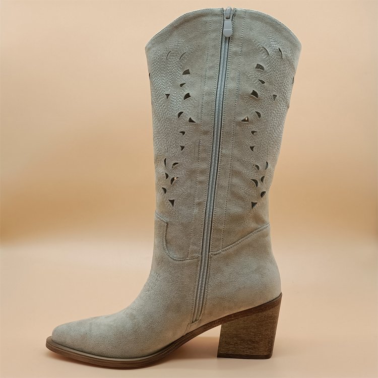 Fashion Women High Quality Boots Knee High Boots Pointed Toe Comfortable Winter and Autumn PU Adult Cotton Fabric Midi 500 Pairs