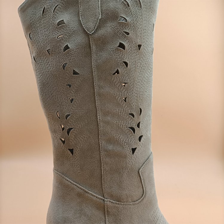 Fashion Women High Quality Boots Knee High Boots Pointed Toe Comfortable Winter and Autumn PU Adult Cotton Fabric Midi 500 Pairs