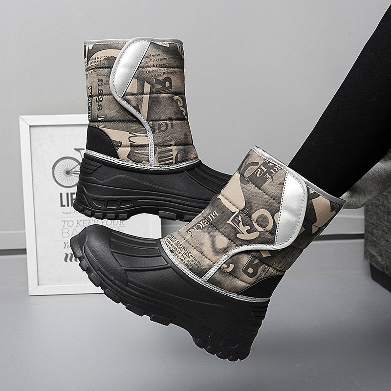 Winter Thicken Warm Plush Lining Fishing Boots Anti-Slip Wear-Resistance Outsole Thermal And Waterproof Snow Boots