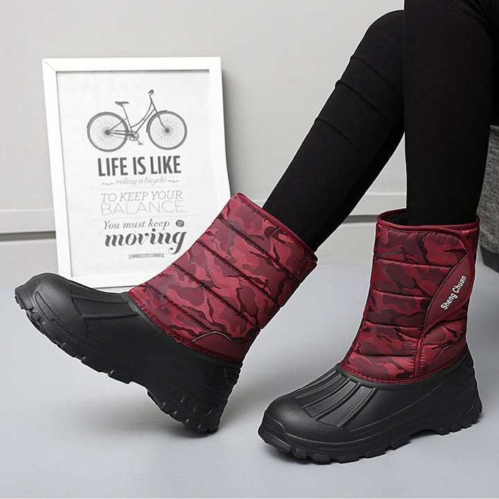 Winter Thicken Warm Plush Lining Fishing Boots Anti-Slip Wear-Resistance Outsole Thermal And Waterproof Snow Boots