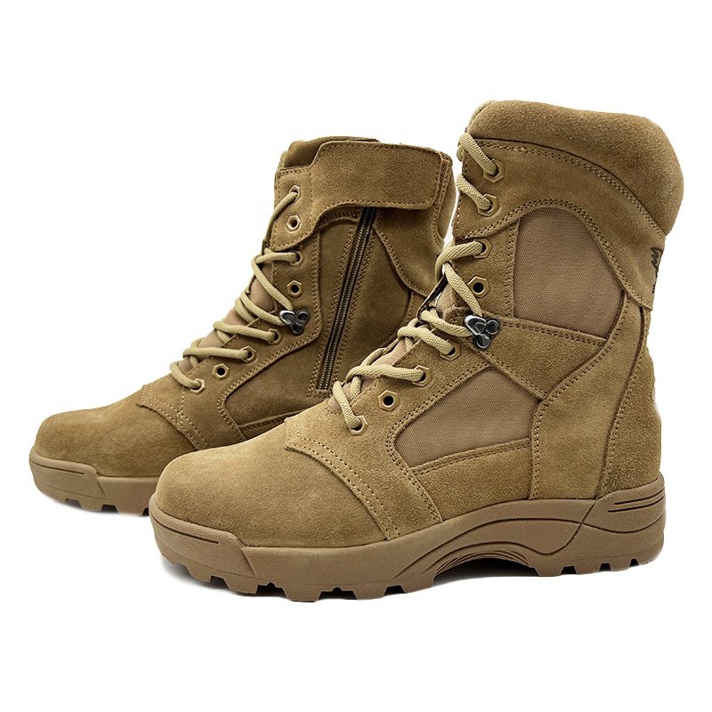 Support OEM/ODM 2023 Suede Leather Desert Boots Side Zipper Waterproof High Ankle Safety Shoes
