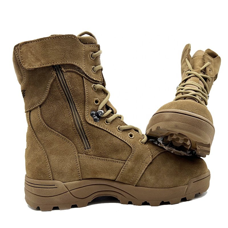 Support OEM/ODM 2023 Suede Leather Desert Boots Side Zipper Waterproof High Ankle Safety Shoes