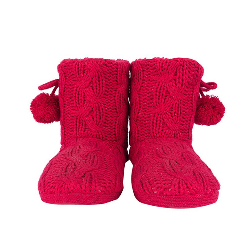 Wholesale Custom Female Warm Boots Women Crochet Knit Fleece Wool Snow Shoes Winter Booties