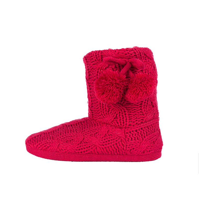 Wholesale Custom Female Warm Boots Women Crochet Knit Fleece Wool Snow Shoes Winter Booties
