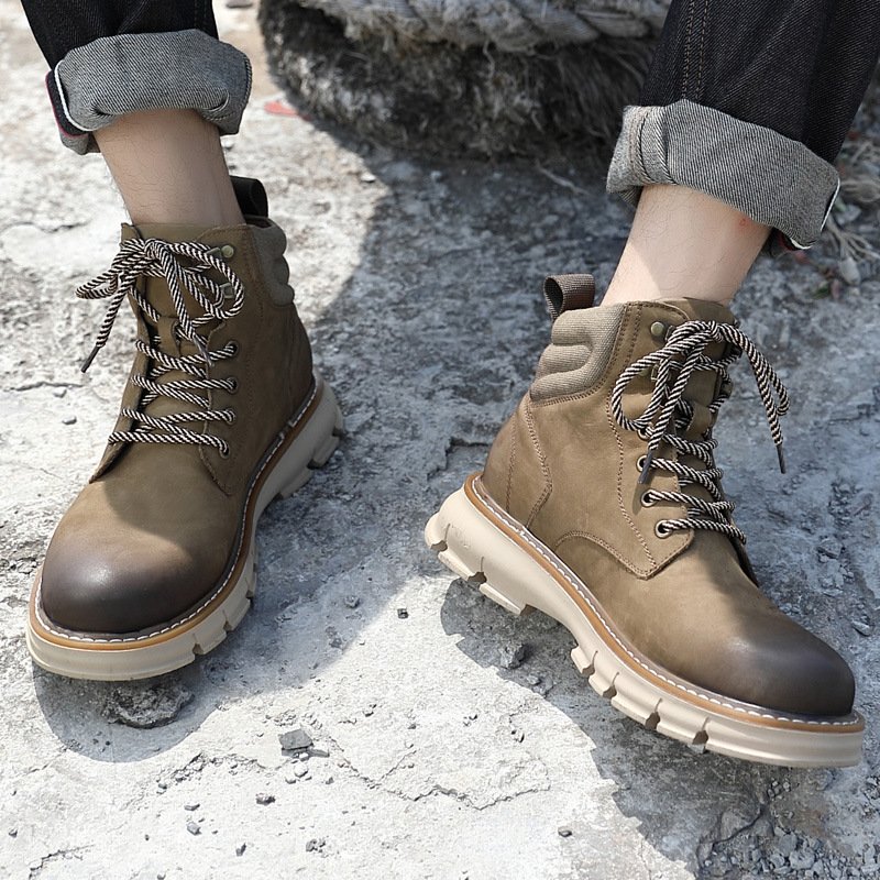 2024 New Outdoor Fashion Yellow Martin Boots Ankle combat Boots Men Rubber Casual Men's Desert Boots