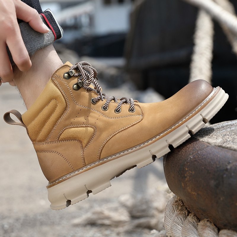 2024 New Outdoor Fashion Yellow Martin Boots Ankle combat Boots Men Rubber Casual Men's Desert Boots