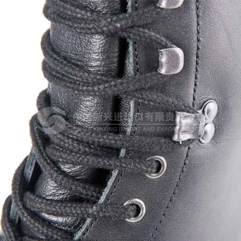 High Quality Genuine Leather Tactical Black Boots for Outdoor Activities and Training