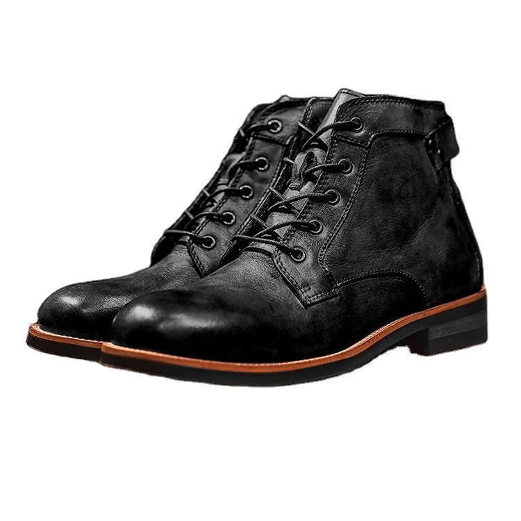 2024 Latest Designs Products Shoes Streetwear British Style Men Dress Boot Fashion Footwear PU Leather Men's Boots