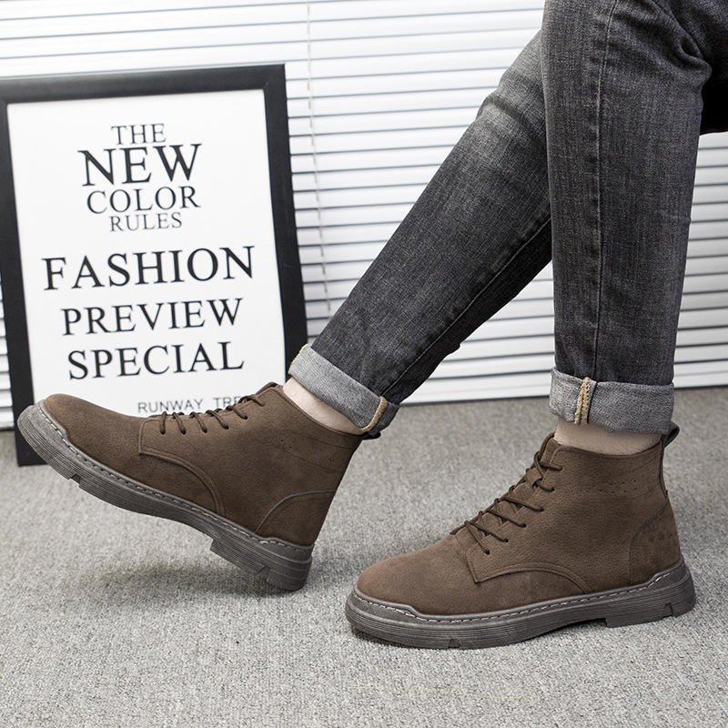 2023 Trendy New Spring And Autumn Student Sports High-top Men's Casual Shoes Winter Fur Martin Snow Boots Men For Men