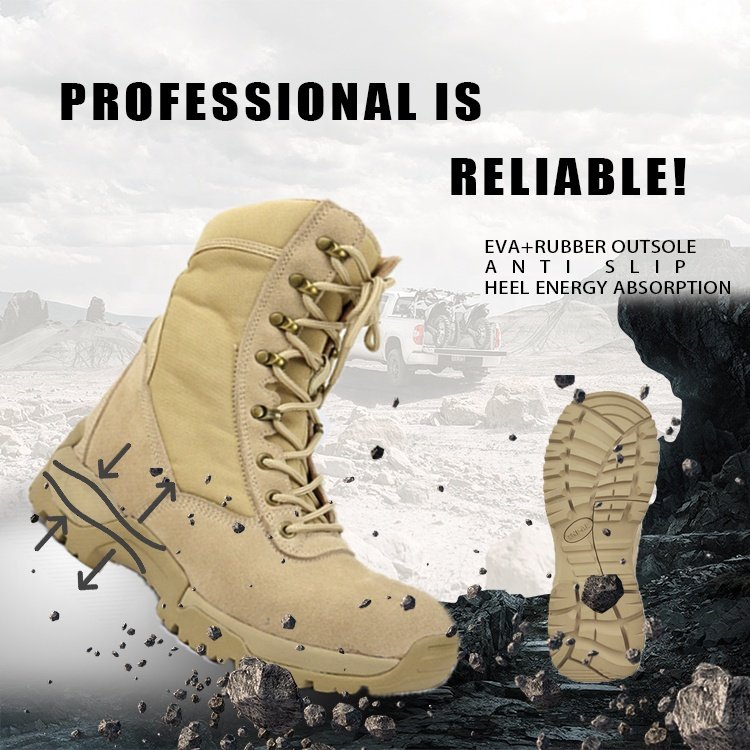 Hot Selling Protective Breathable Work Boot Training Hiking Boots for Unisex Khaki Support Custom Boots