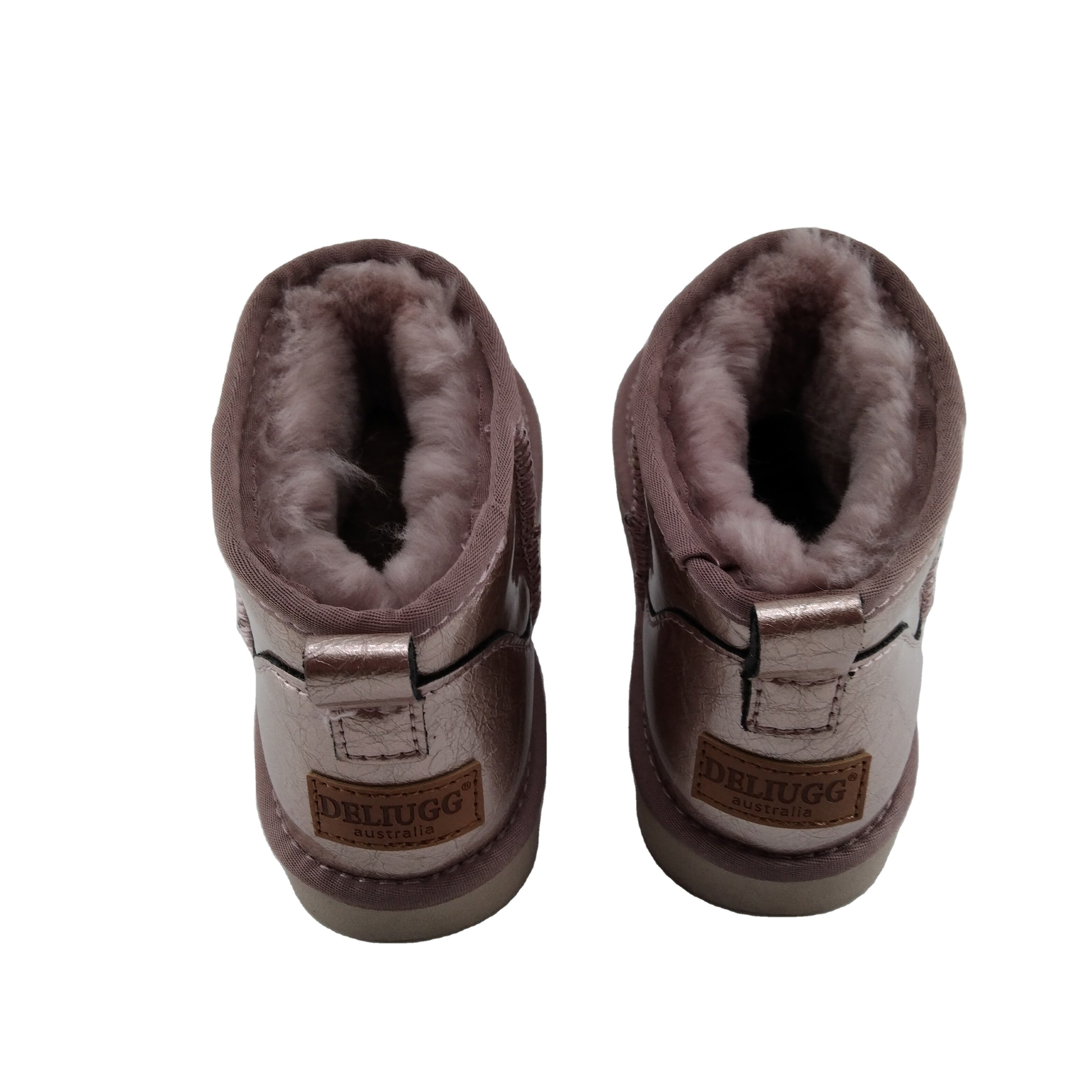 PU Leather Pink Waterproof Snow Boots Women Shoes New Arrival Customized Fashionable Walking Style Waterproof Carton Adult Plush
