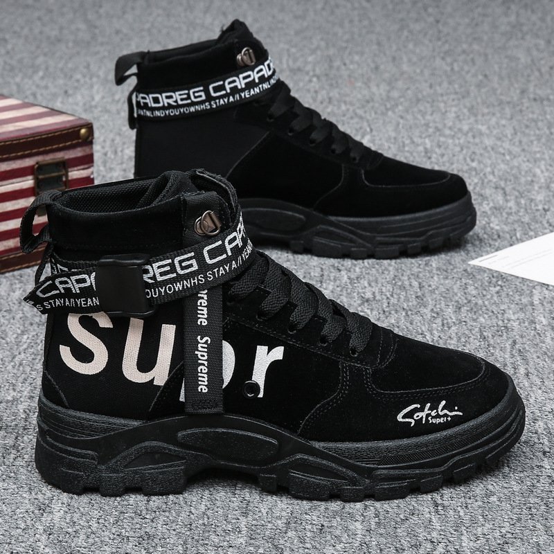 new fashion Autumn and winter men's boots British style and snow men's boots warm high-top cotton shoes tooling trendy