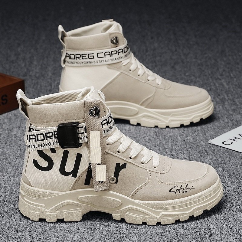 2024 Hot Sale Wholesale Spring Men Casual Lace Up Shoes Sneakers High Quality Warm Men Boots Shoes