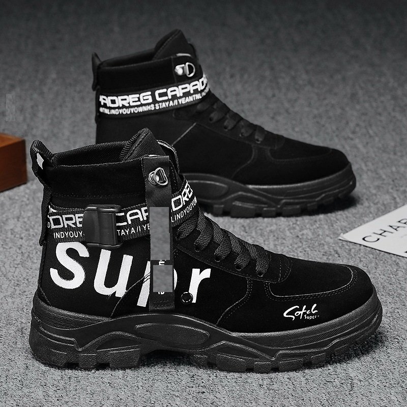 2024 Hot Sale Wholesale Spring Men Casual Lace Up Shoes Sneakers High Quality Warm Men Boots Shoes