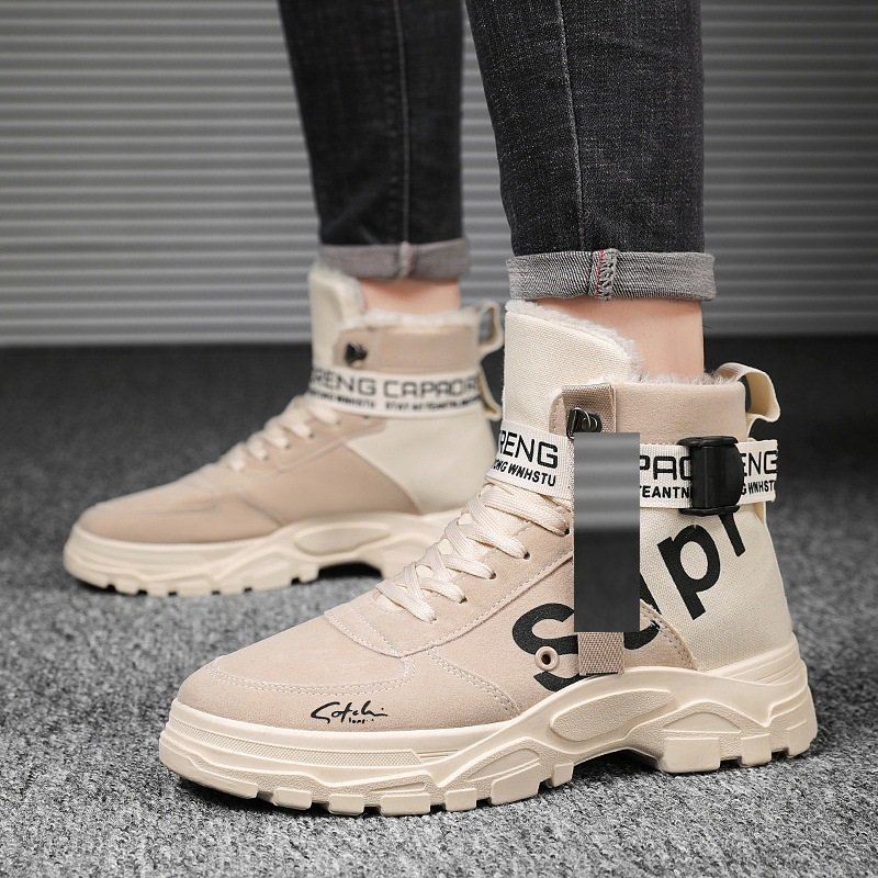 2024 Hot Sale Wholesale Spring Men Casual Lace Up Shoes Sneakers High Quality Warm Men Boots Shoes