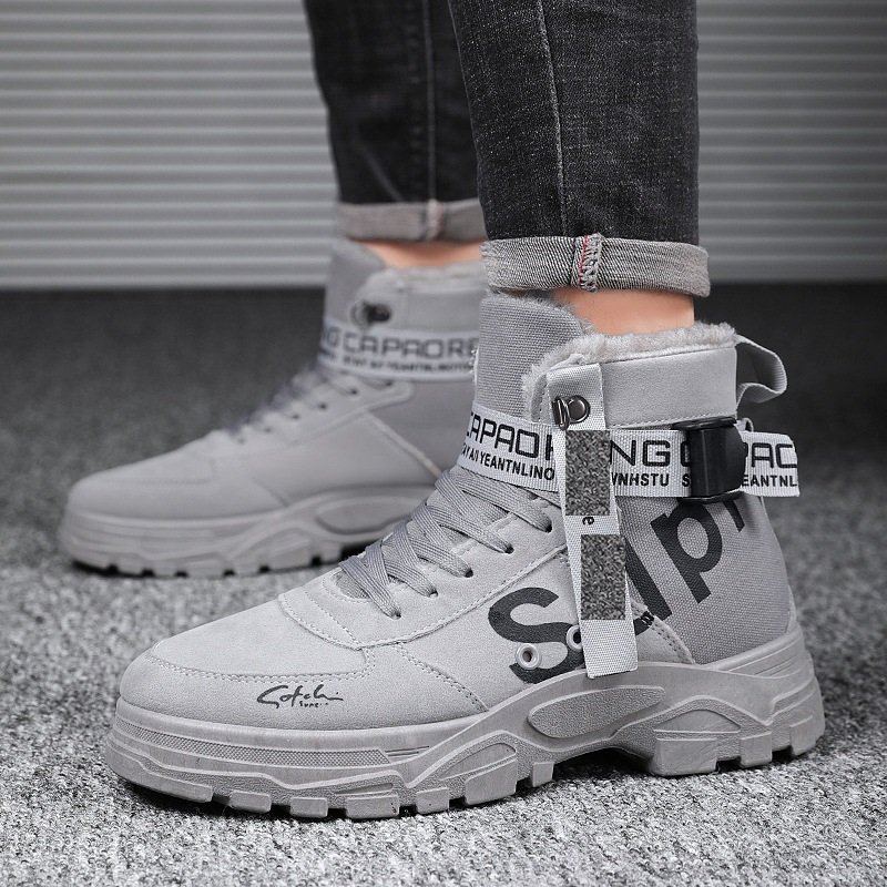2024 Hot Sale Wholesale Spring Men Casual Lace Up Shoes Sneakers High Quality Warm Men Boots Shoes